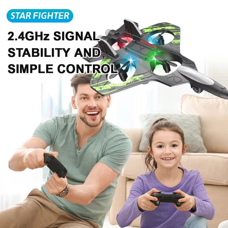 RC Fighter Plane Toy | Remote Control Jet Airplane with Lights and Sound | Durable Foam Glider for Kids Outdoor Fun