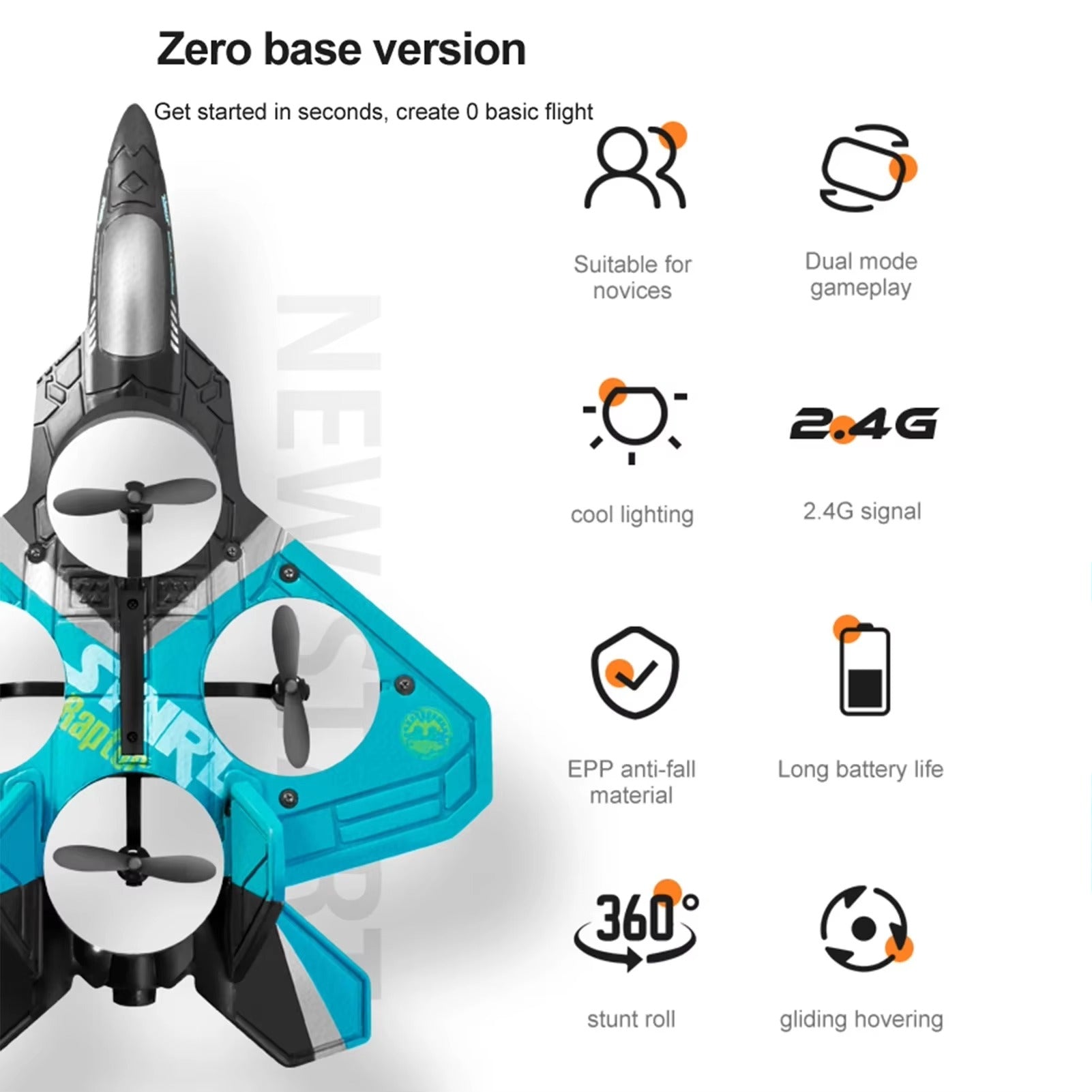 Rechargeable RC Fighter Plane for Kids | Remote Control Airplane Toy with LED Lights | High Speed Glider Plane | Durable Flying Toy Gift