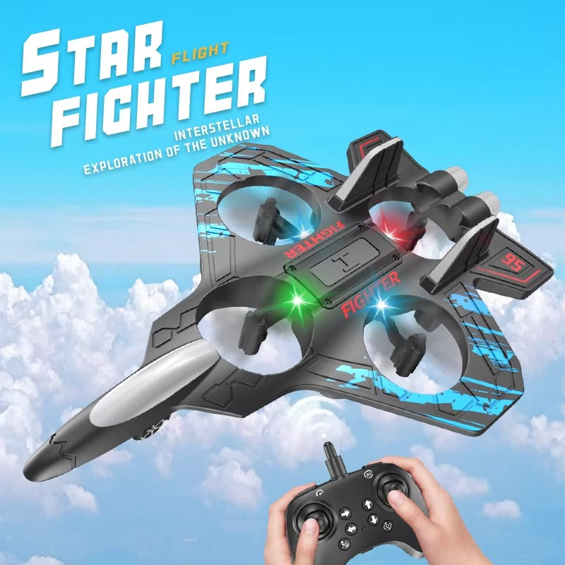 RC Fighter Plane Toy | Remote Control Jet Airplane with Lights and Sound | Durable Foam Glider for Kids Outdoor Fun