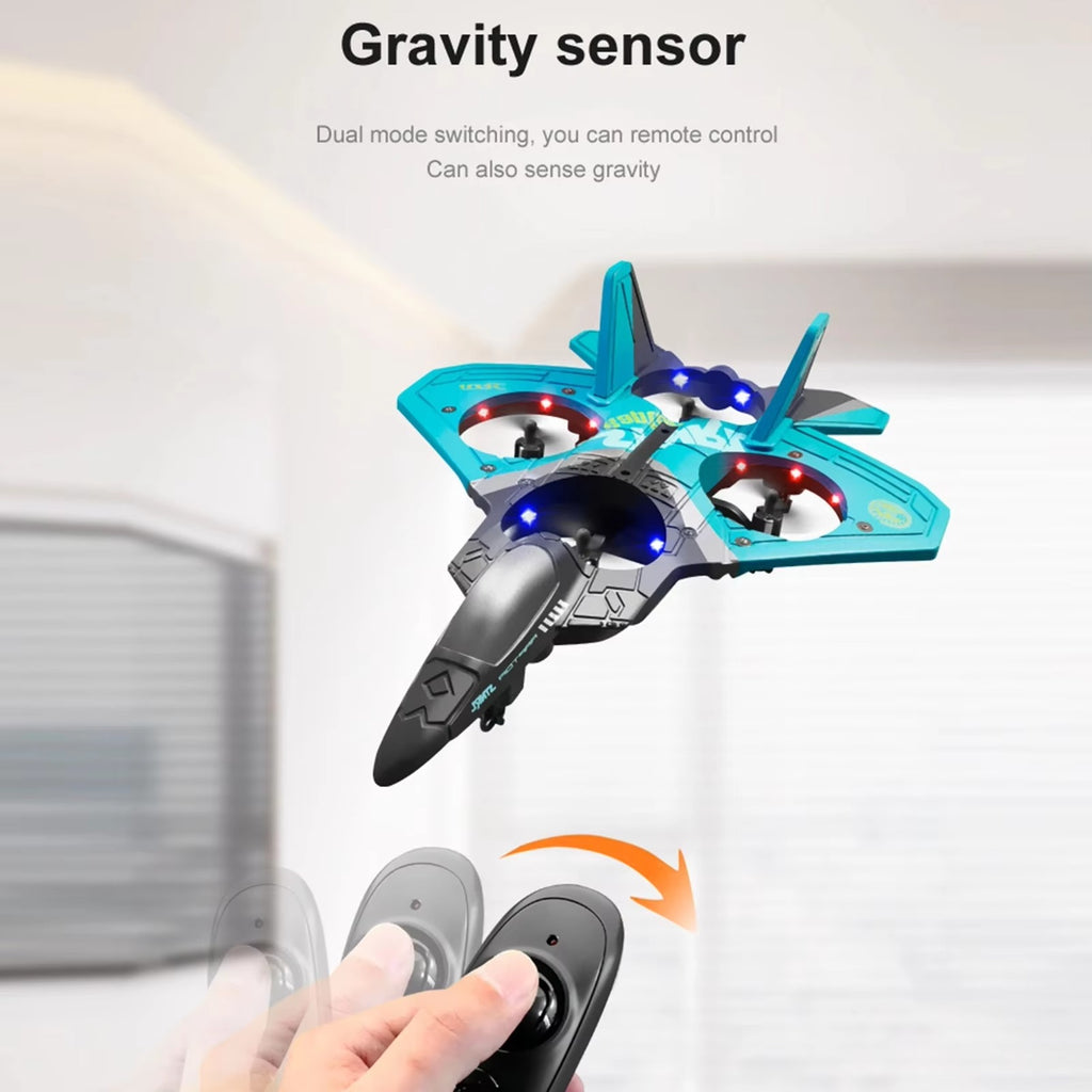 RC Fighter Plane Toy | Remote Control Jet Airplane with Lights and Sound | Durable Foam Glider for Kids Outdoor Fun